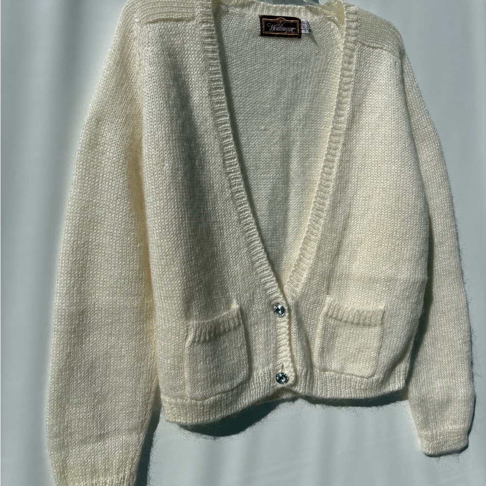 Vintage Worthington Mohair Blend precious Cardigan with Pockets Women's soft M - Picture 3 of 9